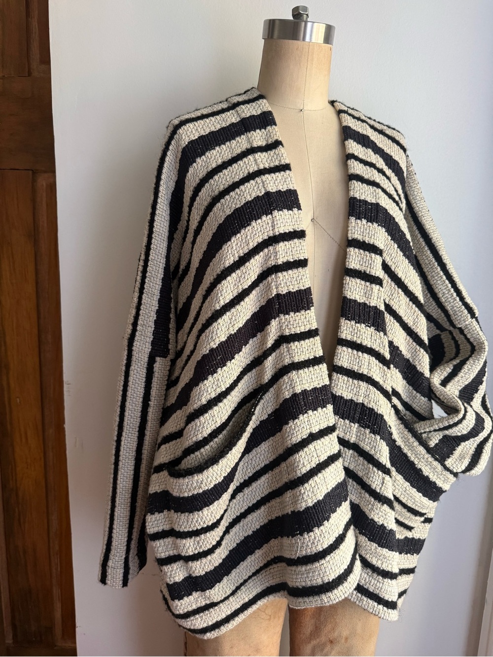 Maria Cornejo Striped Cocoon Cardigan | Made in New York Designer Knit